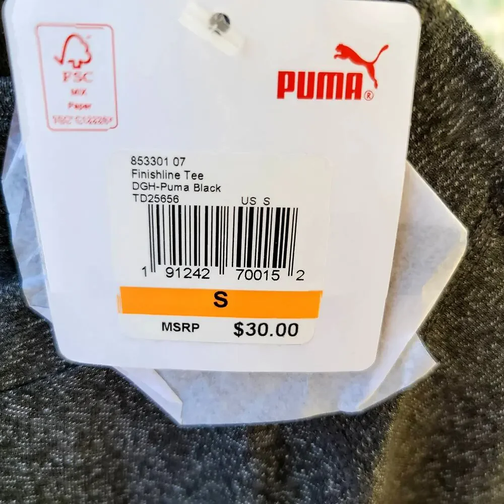 PUMA FINISH LINE MEN'S GRAY SHORT SLEEVE CREW NECK small